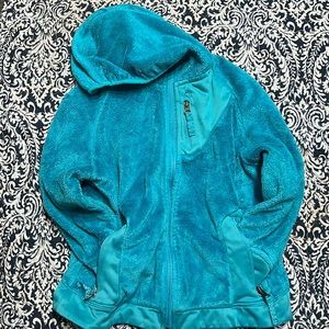 SOLD. Snozu Girl’s hooded jacket, size S color is a Teal blue